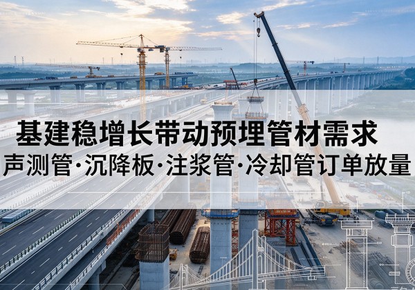 苍梧基建稳增长带动预埋监测管材需求，声测管、沉降板、注浆管订单持续放量